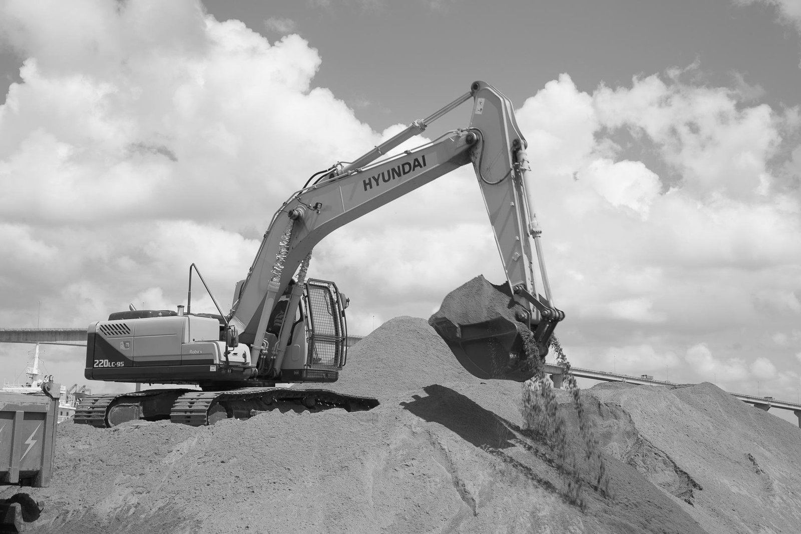 Earthworks in progress on a civil construction site